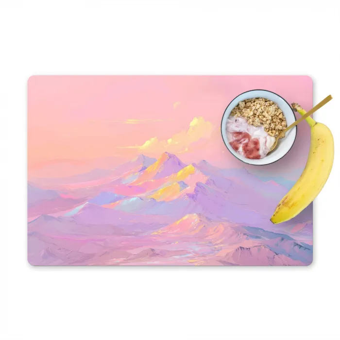 Bergtoppen - Wolken - Dromerig Placemat vinyl groot -zzzproduct_Kitchenyeah-website