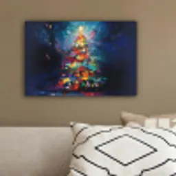 Kerstboom - Kerst - Abstract - Kleurrijk canvas 2cm klein -sfeer3