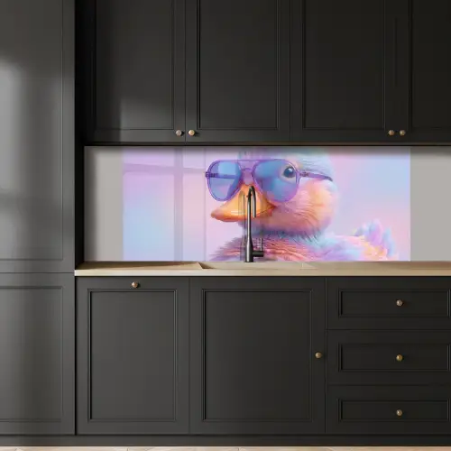 Eend - bril - Pastel keuken achterwand 2 middel -sfeer1