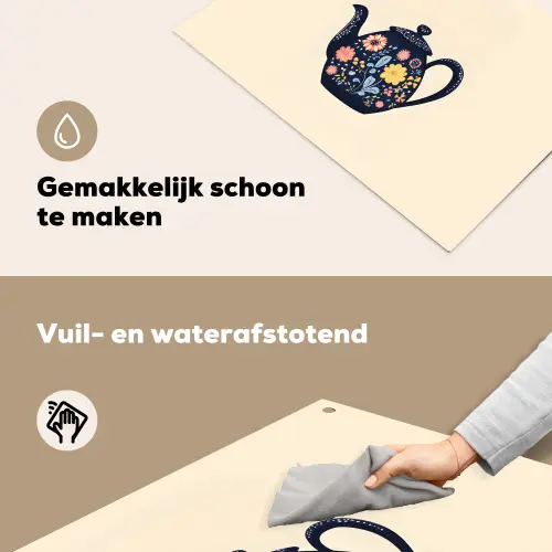 Theepot - Kleurrijk - Bloemen Inductie beschemer met haakjes klein -ky-schoon-nl