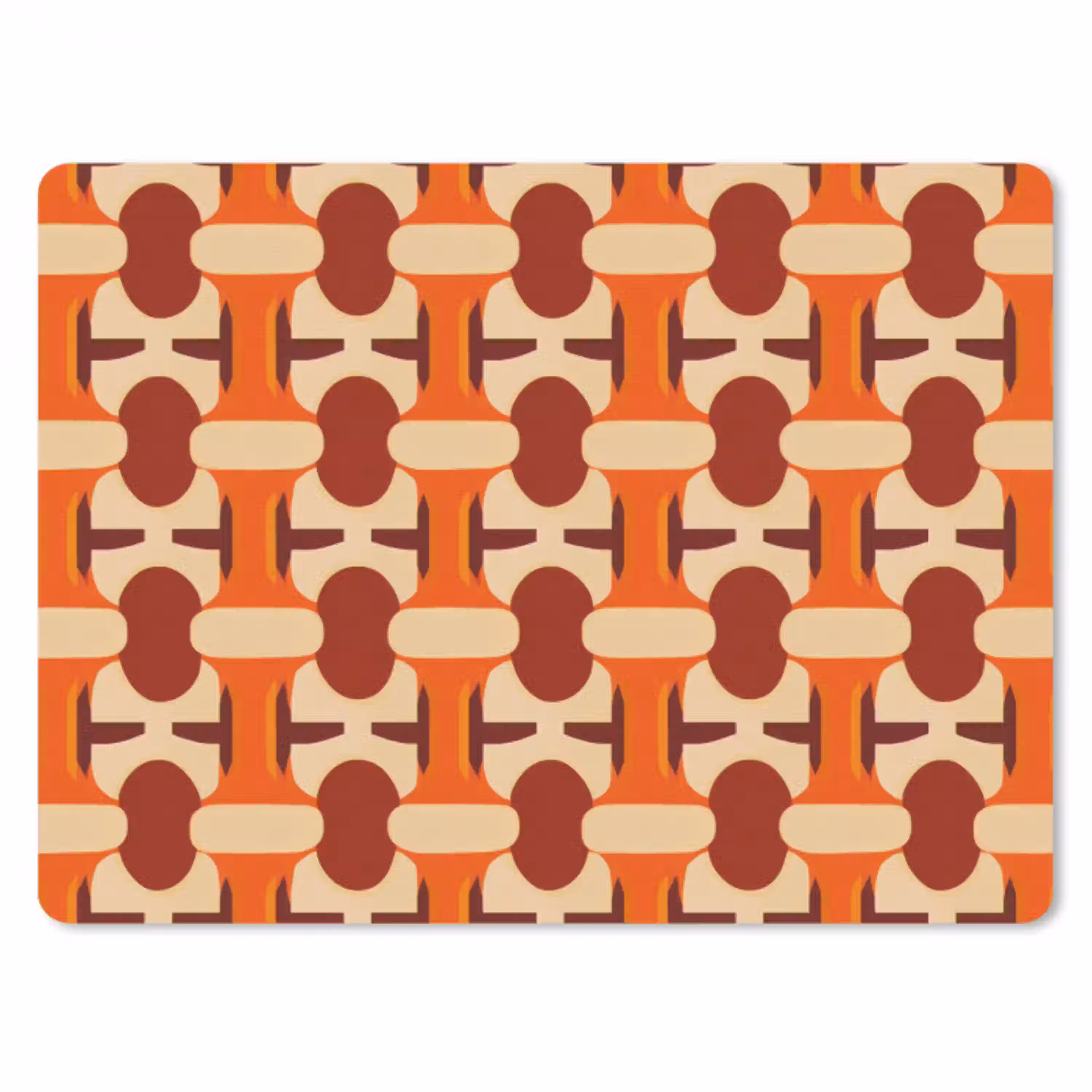 Geometrisch - Retro - Oranje muismat rubber klein 262 -3d
