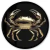 Goud - Krab - Dieren - Zwart Fotolijst rond zonder passe partout klein -3d