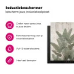 Bananenbladeren - Beton - Groen Inductie beschermer vinyl 3mm klein -wsfeer2_website