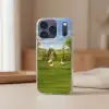 Ezels - Ganzen - Kleurrijk Telefoonhoesje iPhone 17 Pro klein -sfeer2