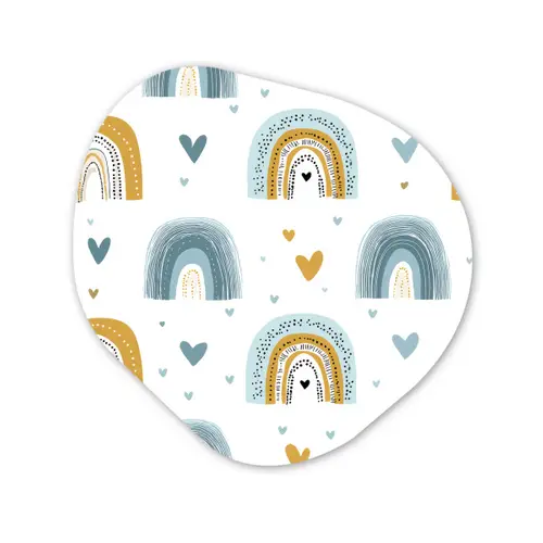 Patroon - Regenboog - Hartjes Wandcirkel Organisch Forex 3mm klein -3d