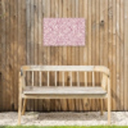 Kronkelende lijn - Magenta - Crème Tuinposter op houten frame 2 cm dik klein 845 -sfeer4