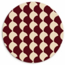 Rood - Tegelpatroon - Crème Wandcirkel kunststof plaat 5mm dik klein 188 -3d