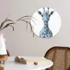 Giraffe - Delfts blauw - Dieren - Minimalistisch Wandcirkel kunststof plaat 5mm dik klein -sfeer4