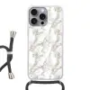 Gouden aders - Marmer - Wit Hoesje iPhone 16 Pro Max met koord klein 804 -3d