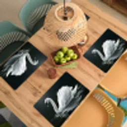 Zwaan - Water - Natuur - Realistisch - Wit Placemat vinyl groot -zzsfeer5_Kitchenyeah-website