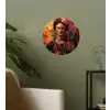 Vrouw - Bloemen - Papegaai - Schilderachtig Wandcirkel behangsticker klein -sfeer2