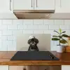 Kokskleding - Zwart - Hondje keuken achterwand spatscherm klein -sfeer2