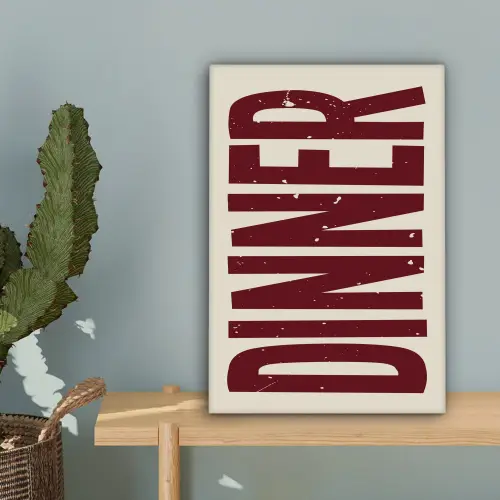 Eten - Decoratie - Rood - Vintage canvas 2cm klein -sfeer4