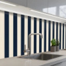 Verticale strepen - Blauw - Crème keuken achterwand 2 middel 871 -3d_schuin