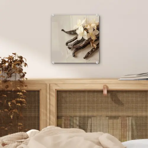 Vanille - Bloemen - Beige plexiglas 5mm klein -sfeer4