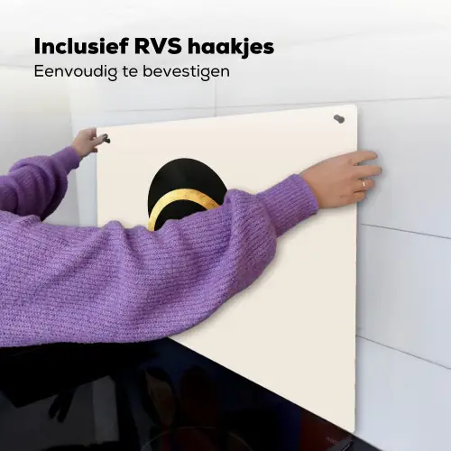 Abstract ontwerp - Zwarte cirkel - Verfvlekken Inductie beschemer met haakjes middel -ky-ophangen-nl
