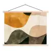 Vormen - Okergeel - Abstract textielposter latten blank klein -3d