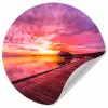 Steiger - Water - Zon - Roze - Horizon Wandcirkel behangsticker klein -3d
