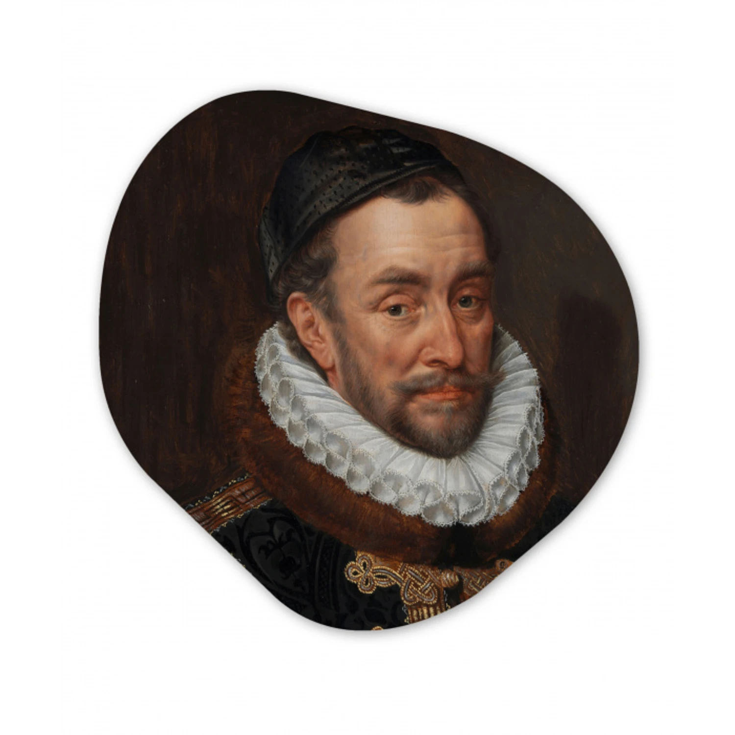 Willem van Oranje - Schilderij van Adriaen Thomasz. Wandcirkel Organisch Forex 3mm klein -3d