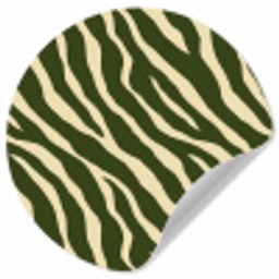 Zebra - Patroon - Groen Wandcirkel behangsticker klein 186 -3d