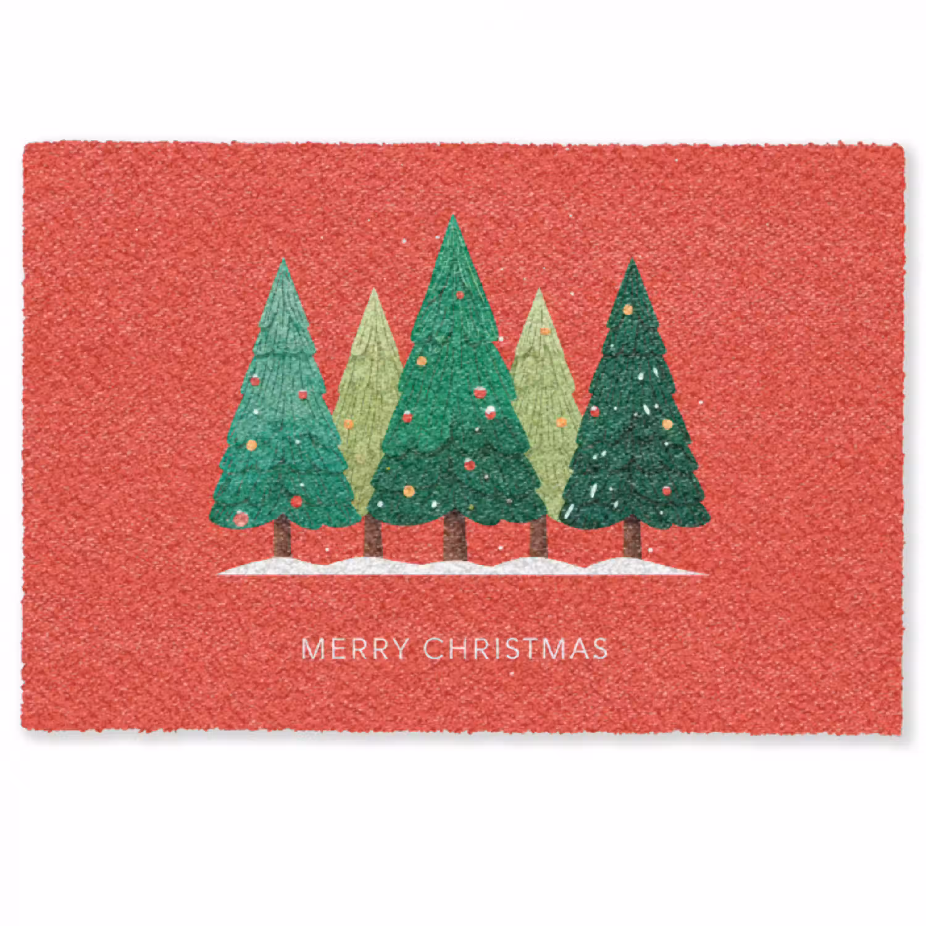 Minimalistisch - Kerstbomen - Rood - Sneeuw Deurmat klein -zkaufland3d