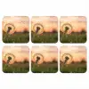 Paardenbloem - Zonsondergang - Veld onderzetter kurk middel -3d