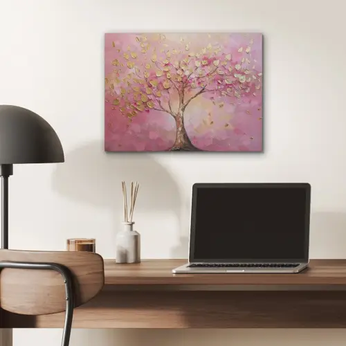 Boom - Roze - Goud - Modern PET vilt klein -sfeer5