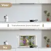 Hortensia - Doorkijk - Bloemen - Zomer - Paars - Pad keuken achterwand spatscherm klein -voor_na_NL