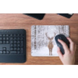 Hert - Winter - Bos - Natuur - Wit muismat rubber klein -toetsenbord