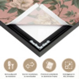 Bloemen - Klassiek - Roze Textielframe zwart klein 947 -USP_closeupNL