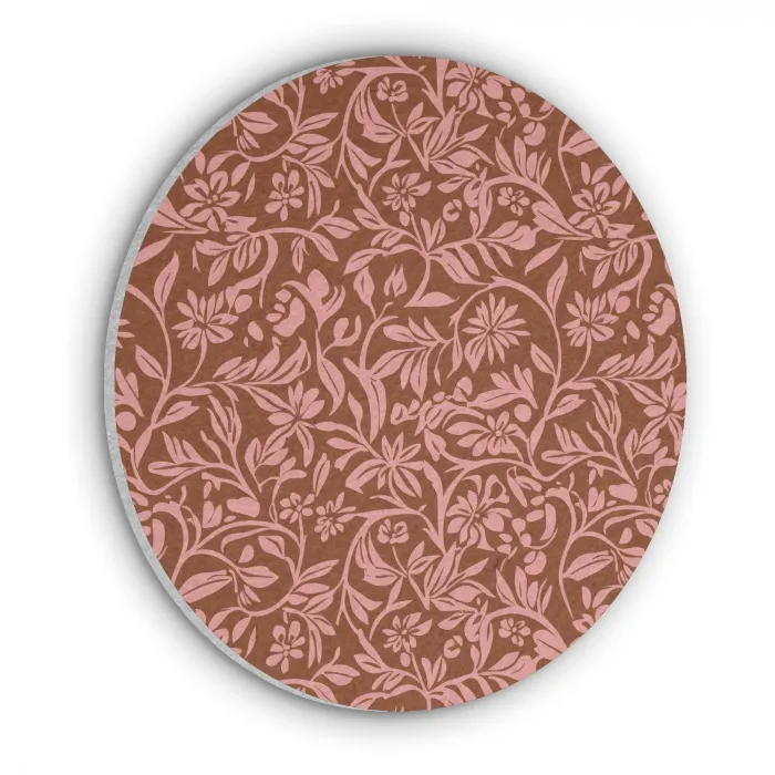 Bloemen - Print - Roze Akoestische PET Vilt - Rond klein 838 -3d