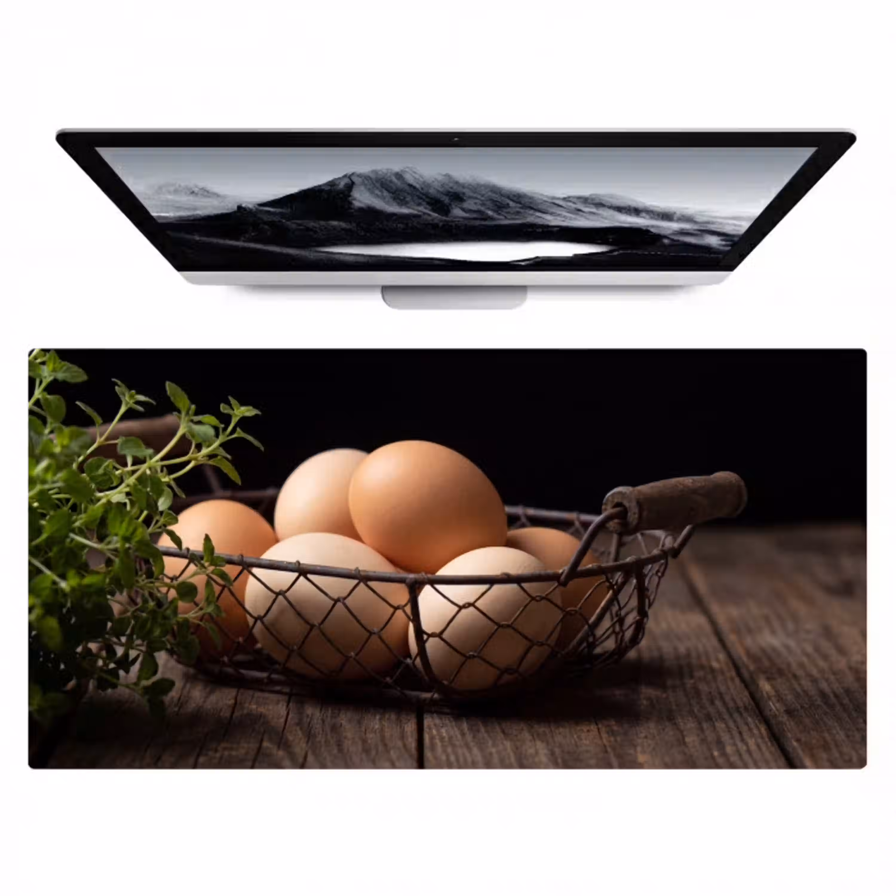 Eieren - Mand - Eten Muismat XXL klein -zzz3d