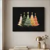Kerstbomen - Kleurrijk - Lichtjes - Ster Textielframe zwart klein -sfeer2