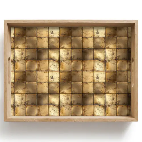 Geometrisch - Tegels - Goud Dienblad Rechthoek middel 911 -z3d_shopping