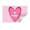Hart - Frans - Valentijn - Roze Muursticker klein -3d