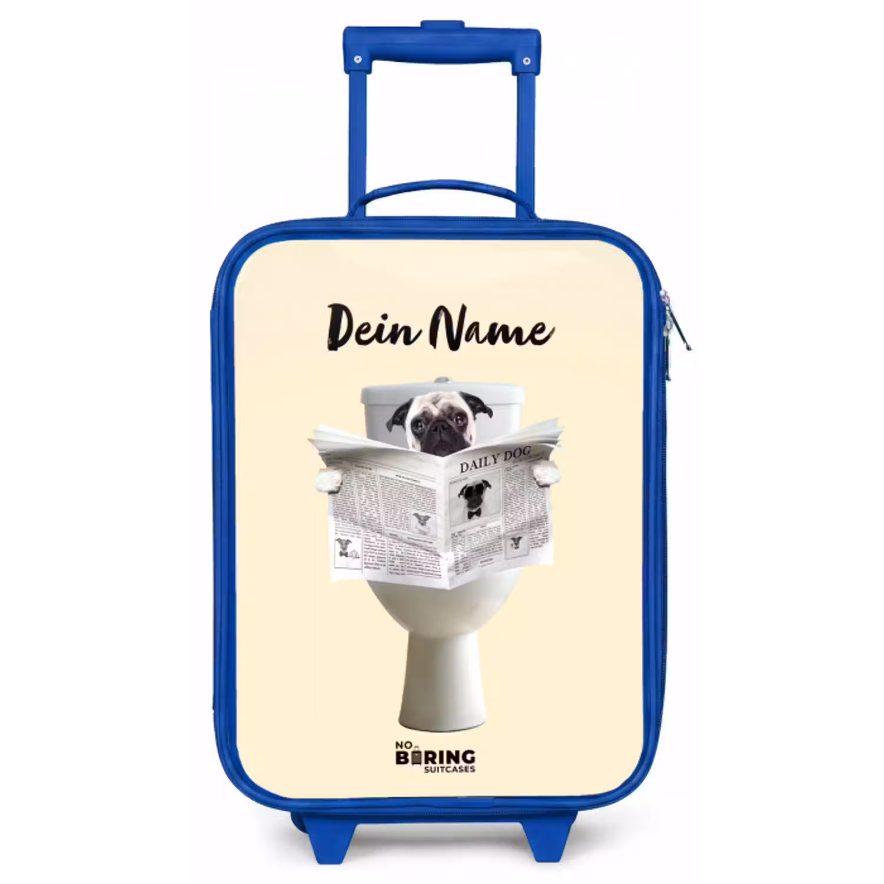 Hondje Leest de Krant Kinderkoffer - Blauw klein -zz3dotto