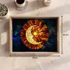 Mozaïek - Glas - Maan - Donkerblauw Dienblad Rechthoek middel -USP_Formaat