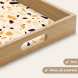 Terrazzo -  Patroon - Geel - Dienblad Rechthoek middel 911 -USP_HandgreepES