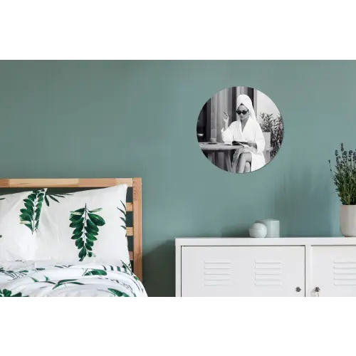 Modern - Vrouw - Zwart - Wit Wandcirkel aluminium klein -slaapkamer