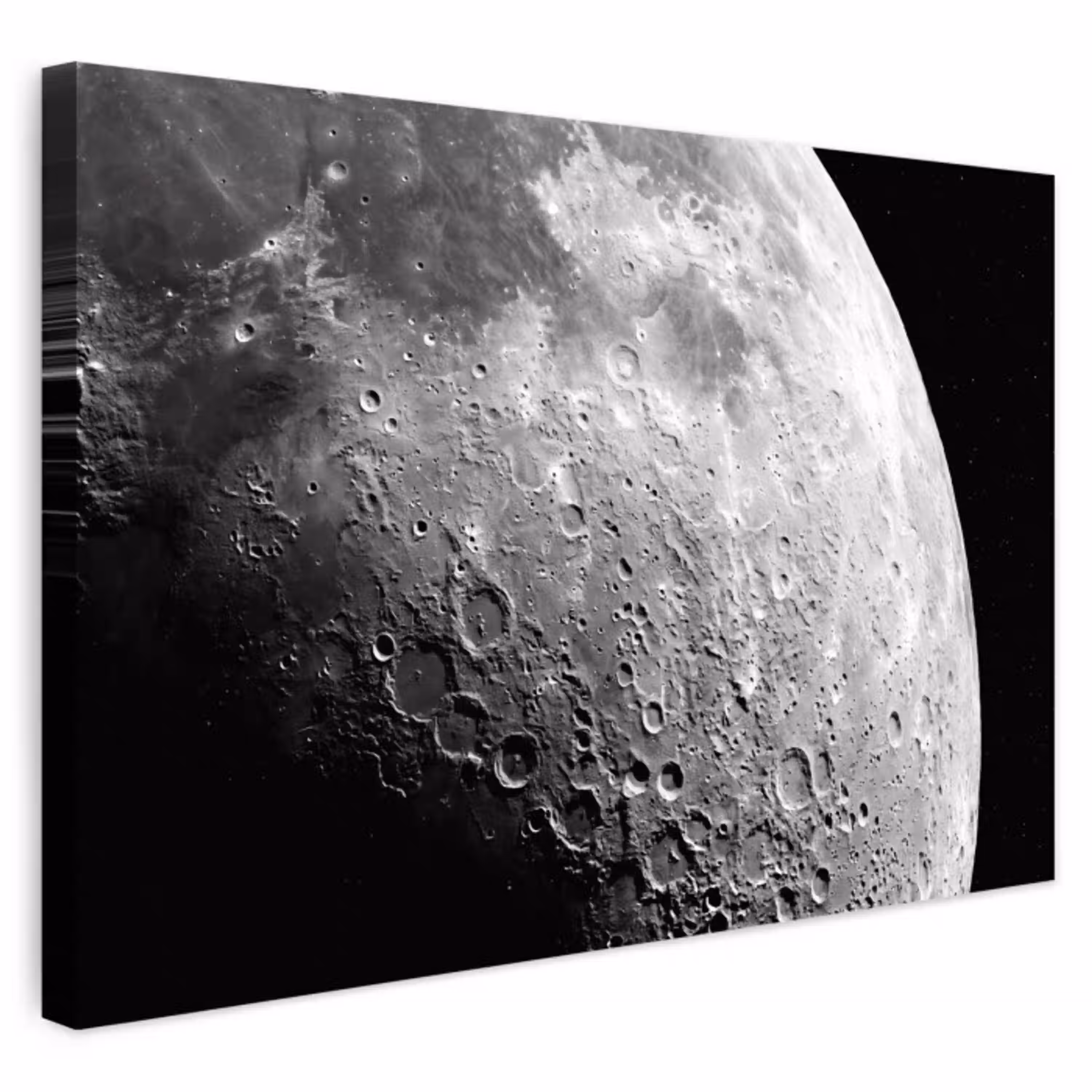 Maan - Kraters - Ruimte Tuinposter op houten frame 2 cm dik klein -3d