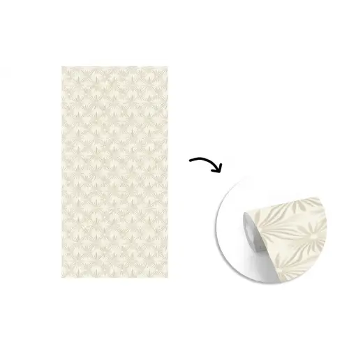 Patroon - Bloemen - Beige fotobehang vinyl groot 64 -3d