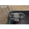 Olifant - Zwart - Wit - Rook Placemat vinyl groot -closeup