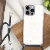 Terrazzo -  Patroon - Wit - Perzik Hoesje iPhone 16 Pro Max met koord klein 804 -sfeer4