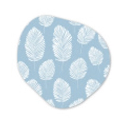 Palmbladeren - Naadloos - Patroon - Pastelblauw Wandcirkel Organisch Forex 3mm klein 629 -3d