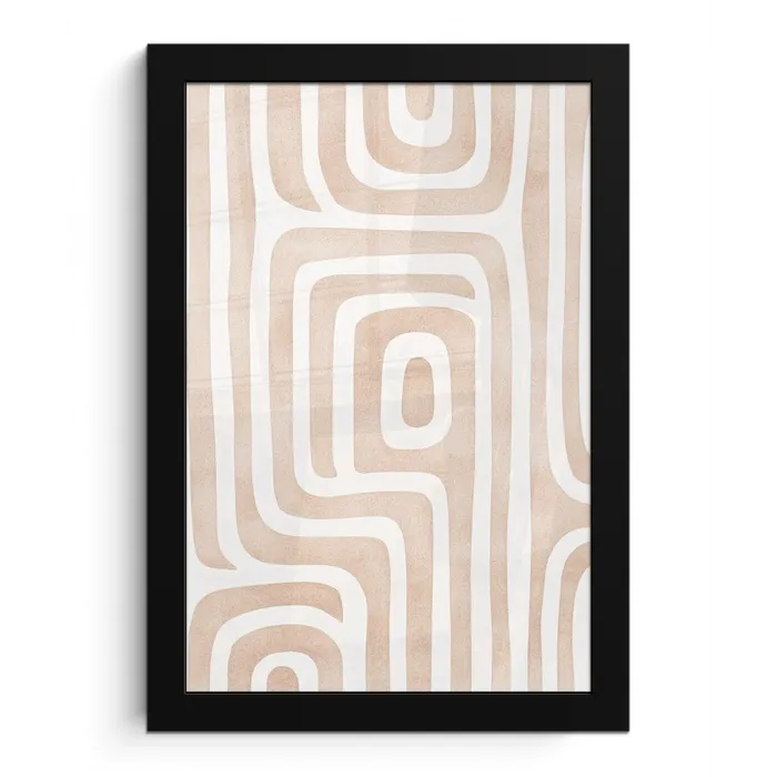 Decoratief - Labyrint - Beige fotolijst zwart zonder passe partout klein -3d