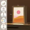 Zon - Heuvels - Abstract - Roze Light Box met kabel (Tafellamp) klein -USP_NL