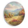 Landschap - Illustratie - Natuur Akoestische PET Vilt - Rond klein -3d
