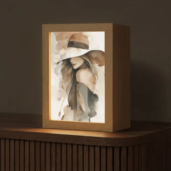 Mysterieus - Vrouw - Sepia Light Box met kabel (Tafellamp) klein -z3d_website