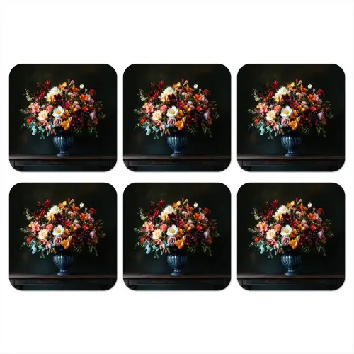 Groot - Bloemen - Vaas - Boeket onderzetter kurk middel -3d