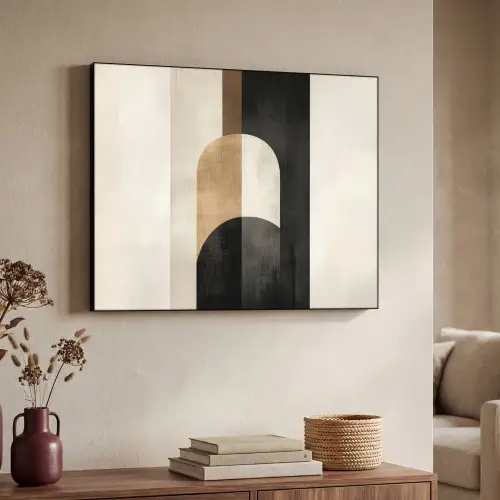 Geometrische - Vormen - Wit Textielframe zwart klein -sfeer3
